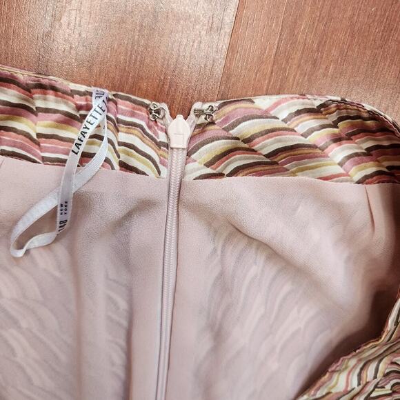 LAFAYETTE SILK PINK/BEIGE SILK SKIRT WITH SIDE ZIP SIZE 10 - Picture 6 of 7